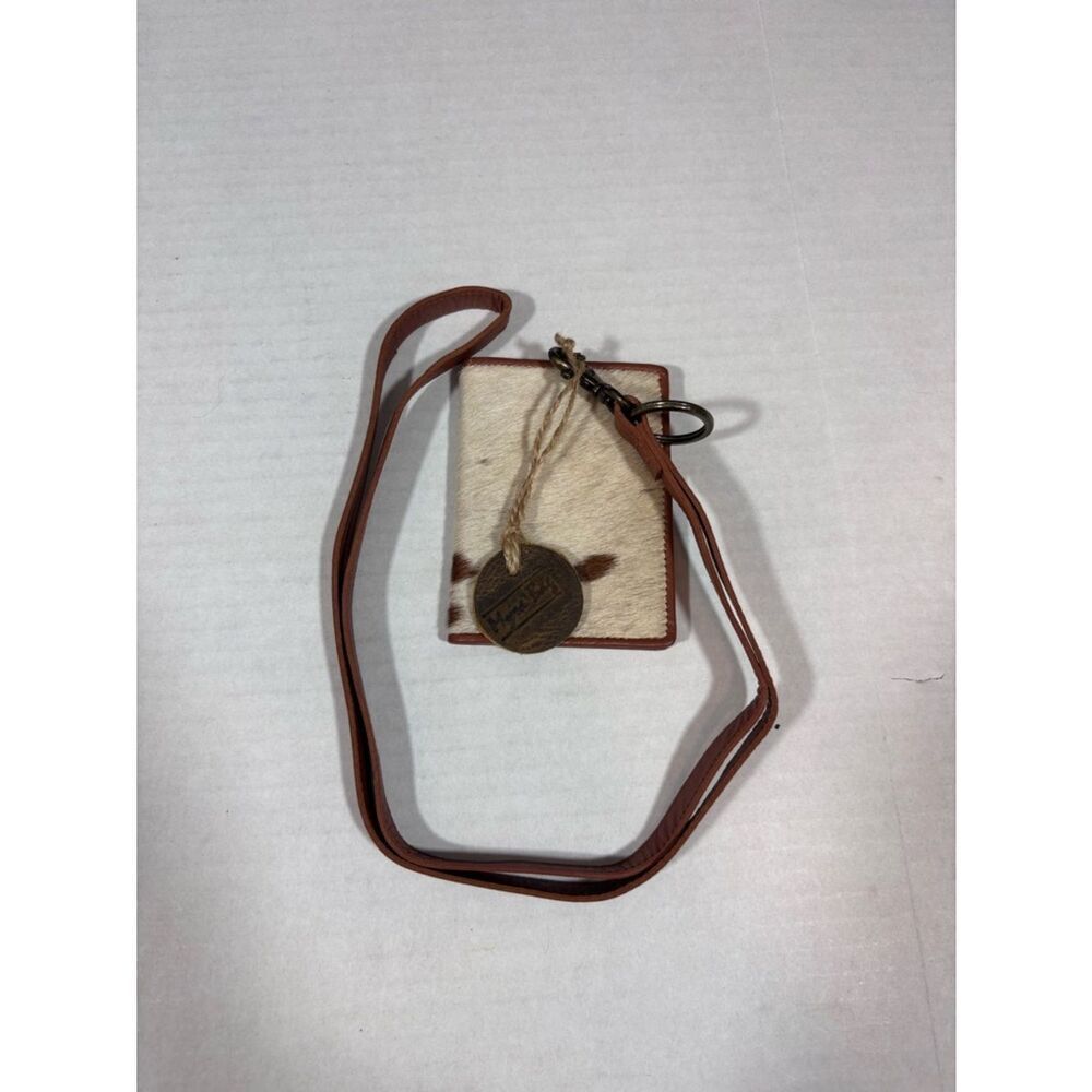 Myra Bag NEW NWT Calf Hair Leather Lanyard Card Holder ID Pouch Keychain RFID